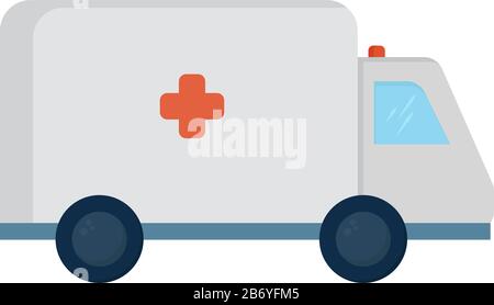 Ambulance car, illustration, vector on white background. Stock Vector