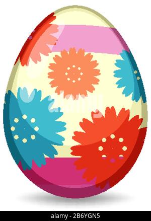 Easter theme with decorated egg in colorful patterns illustration Stock Vector