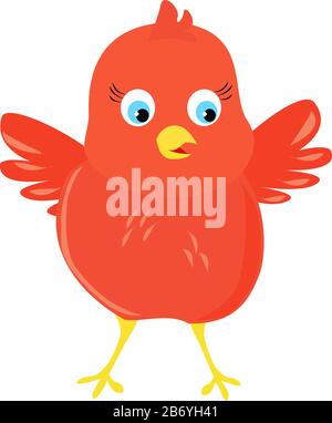 Orange chick, illustration, vector on white background. Stock Vector