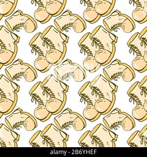 Boots pattern, illustration, vector on white background. Stock Vector