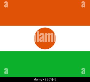 Flag of Niger - Nigerien flag standard ratio - true RGB color mode Stock Photo