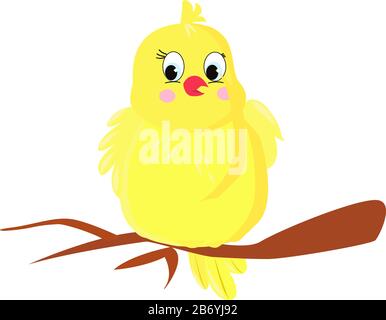 Yellow chick, illustration, vector on white background. Stock Vector