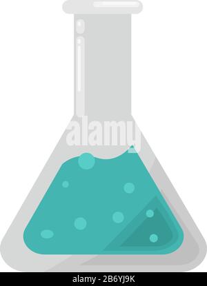 Conical flask, illustration, vector on white background. Stock Vector