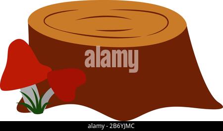 Chopped wood, illustration, vector on white background. Stock Vector