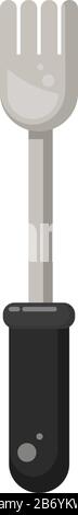 Big fork, illustration, vector on white background. Stock Vector