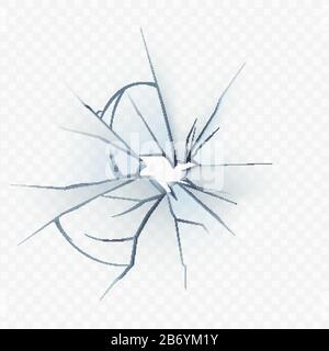 Smashed Glass Window Of Car Windshield Vector Stock Vector