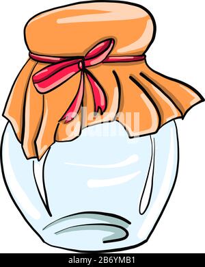 Empty jar, illustration, vector on white background. Stock Vector