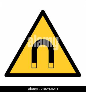 Magnetic field warning sign Stock Vector