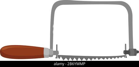 Coping saw, illustration, vector on white background. Stock Vector