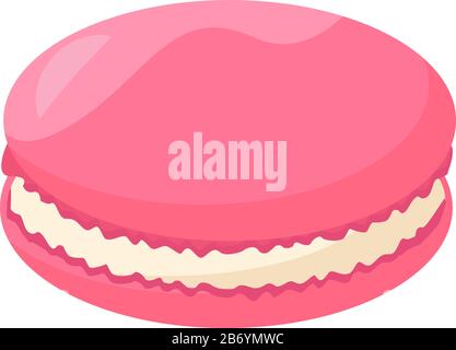 Pink macaron, illustration, vector on white background. Stock Vector