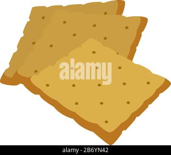 Salt crackers, illustration, vector on white background. Stock Vector