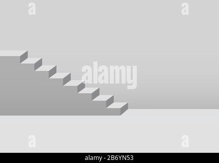 Gray background with stairs. Stock Vector