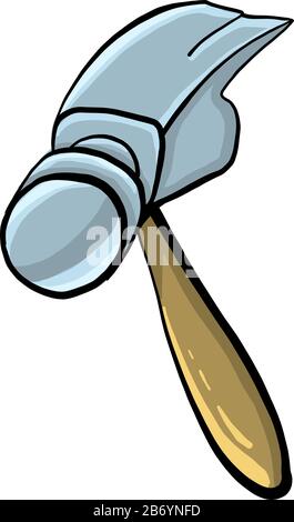 Small hammer, illustration, vector on white background. Stock Vector