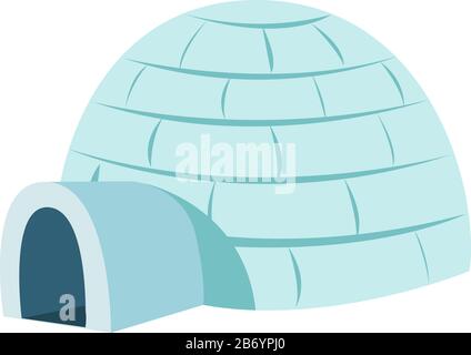 Igloo, illustration, vector on white background. Stock Vector