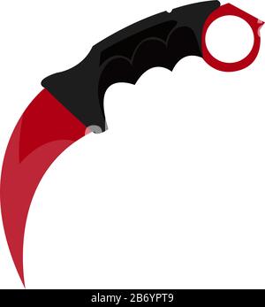 Karambit knife, illustration, vector on white background. Stock Vector
