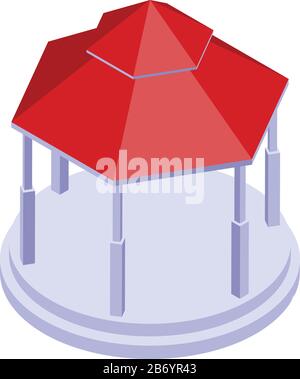 Park gazebo icon, isometric style Stock Vector