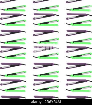 Hair straighter pattern, illustration, vector on white background. Stock Vector