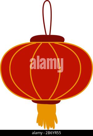 Japanese lantern, illustration, vector on white background. Stock Vector