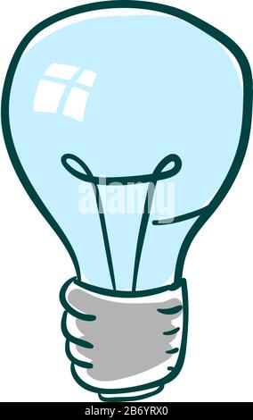 Blue lighting bulb, illustration, vector on white background. Stock Vector