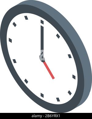 Airport wall clock icon, isometric style Stock Vector