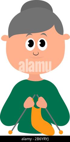 Knit sock, illustration, vector on white background. Stock Vector