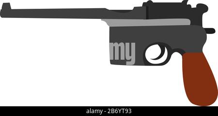 Mauser gun, illustration, vector on white background. Stock Vector