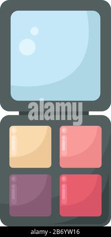 Makeup color palette, illustration, vector on white background. Stock Vector