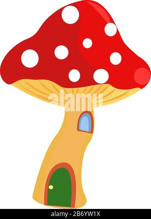 Mushroom house, illustration, vector on white background. Stock Vector