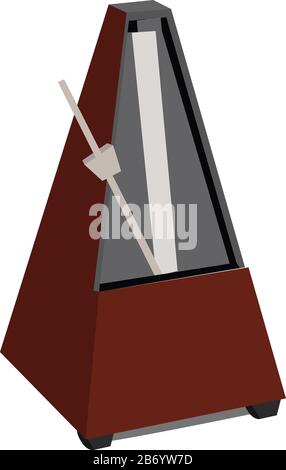 Metronome, illustration, vector on white background. Stock Vector