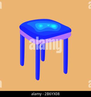 Blue chair, illustration, vector on white background. Stock Vector