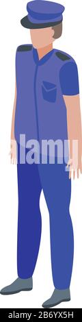 Policeman passport control icon, isometric style Stock Vector