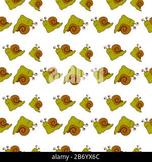 Snails pattern, illustration, vector on white background. Stock Vector