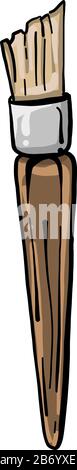 Brown brush, illustration, vector on white background. Stock Vector