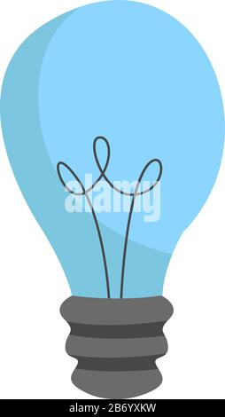 Blue lighting bulb, illustration, vector on white background. Stock Vector