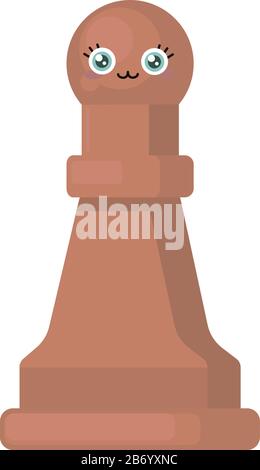 Chess pawn, illustration, vector on white background. Stock Vector