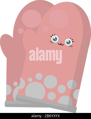 Pink potholder, illustration, vector on white background. Stock Vector