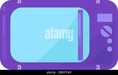 Purple microwave, illustration, vector on white background. Stock Vector