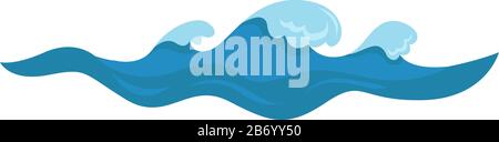 Blue waves, illustration, vector on white background. Stock Vector