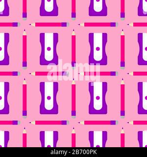 Pens pattern, illustration, vector on white background. Stock Vector