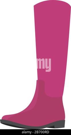 Pink boots, illustration, vector on white background. Stock Vector