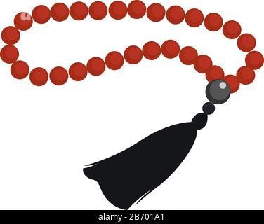 Prayer beads, illustration, vector on white background. Stock Vector