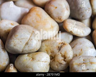 smooth tan stones closeup Stock Photo