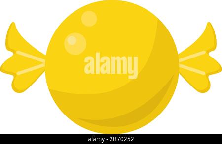 Yellow candy, illustration, vector on white background. Stock Vector