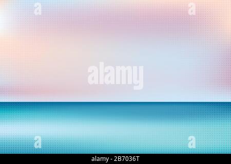 Abstract gradient of color summer beach design with halftone decoration background. Use for ad, poster, artwork, template design. illustration Stock Vector