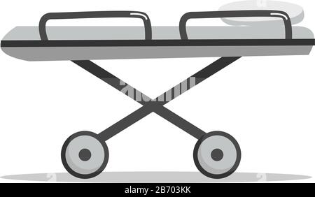 Stretcher bed, illustration, vector on white background. Stock Vector