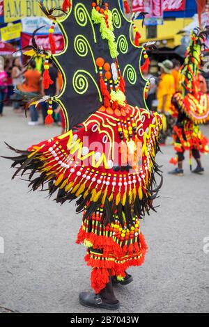 Ati dancer at the Ati-Atihan festival, Kalibo, Aklan, Western Visayas, Philippines Stock Photo