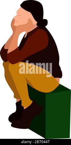 businessman thinking cartoon isolated on white background, flat design ...