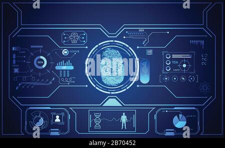 Cyber abstract technology ui futuristic concept hud interface cyber security of digital data chart, communication, computing and circle percent vitali Stock Vector