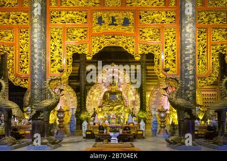 Tam The Hall at Bai Dinh Temple (Chua Bai Dinh), Gia Vien District, Ninh Binh Province, Vietnam Stock Photo