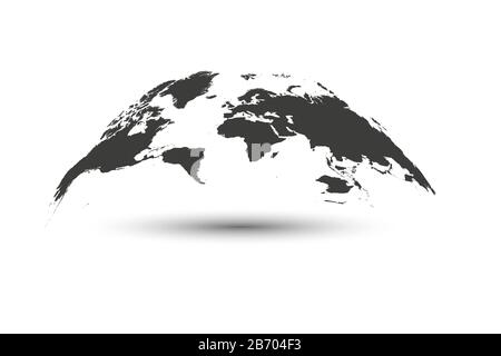 3D Globe Map Template Monochrome Design for Education, Science, Web Presentations. Vector Illustration Stock Vector